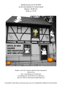 Spuk in den Gaden am Freitag, den 24.10.2025